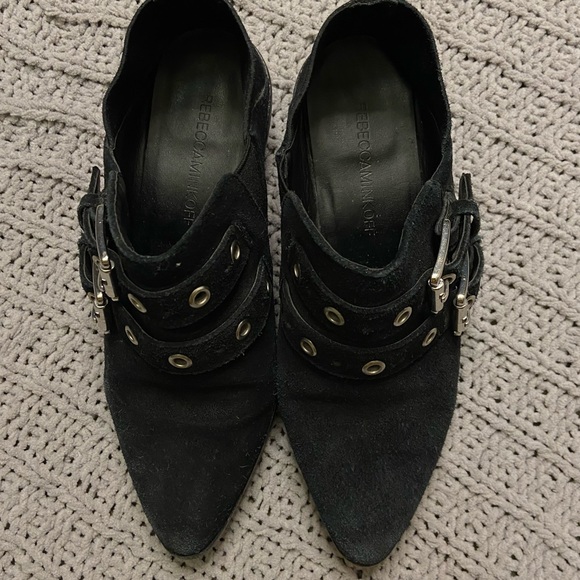 RebeccaMinkoff Austen suede buckle booties - Picture 2 of 14